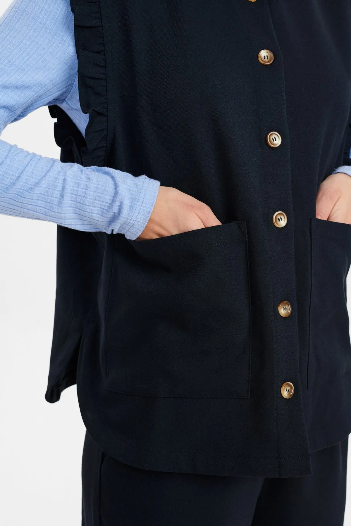 Numph Wolly Vest in Dark Sapphire NUWOLLY