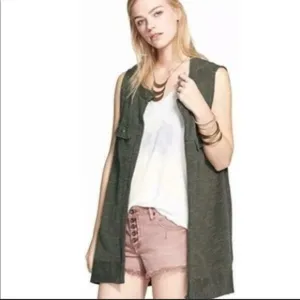 NWOT Free People Military Green Highway Vest Jacket size S