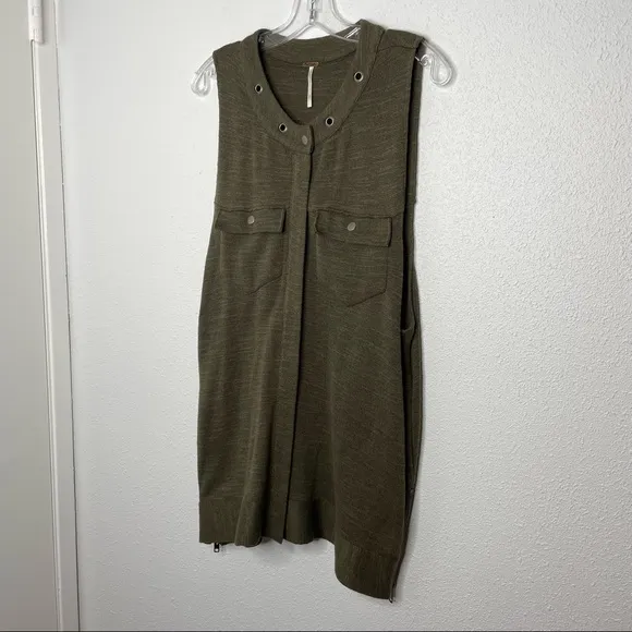 NWOT Free People Military Green Highway Vest Jacket size S