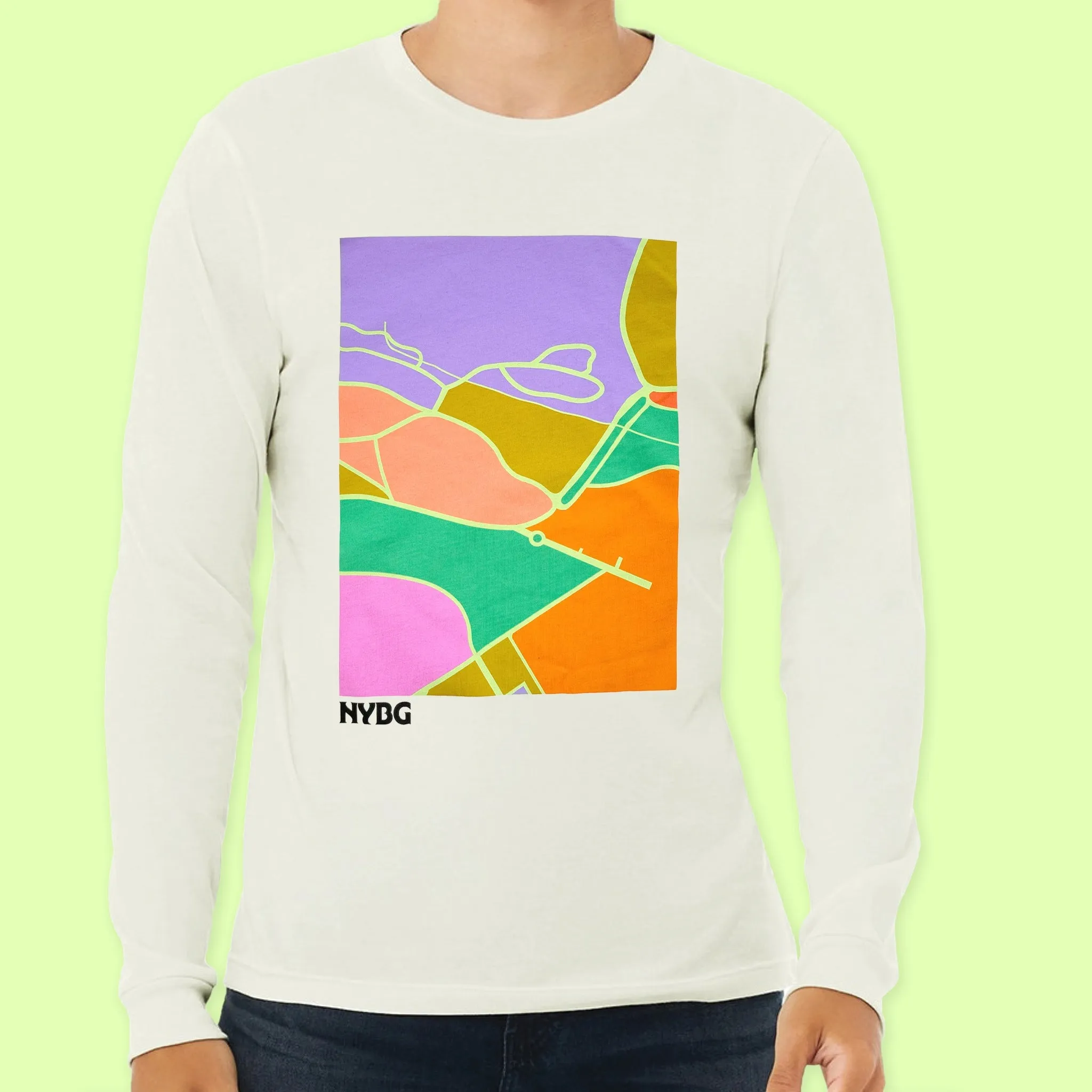 NYBG Map Long Sleeve T-shirt | Yellow