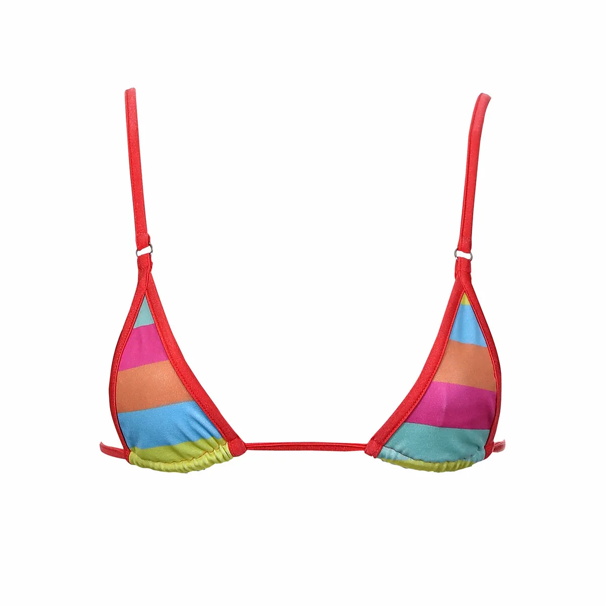 NYX MICRO BIKINI TOP - Candy Stripe / Spicy Blush