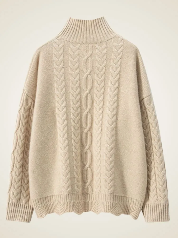 Odessa - Cable-Knit Cashmere Turtleneck
