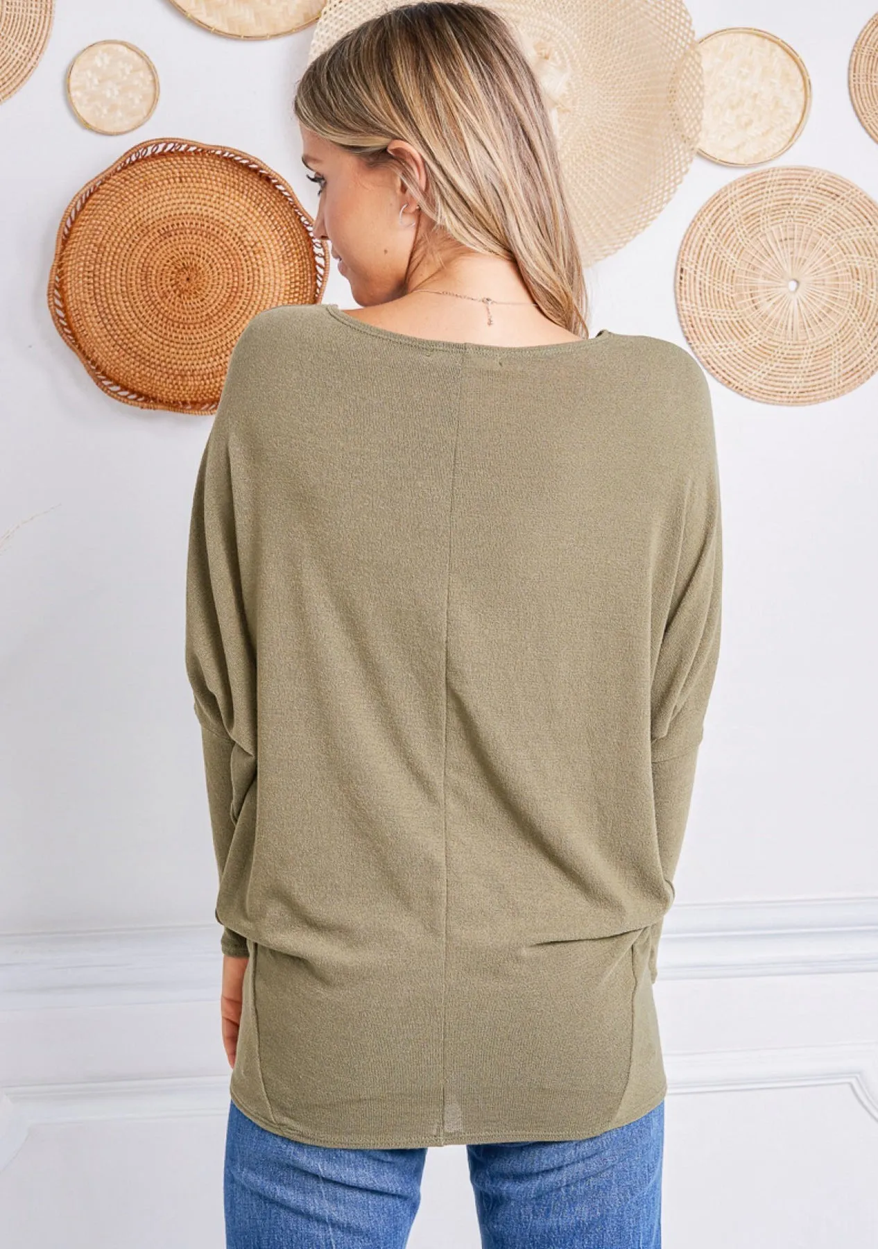 Off Shoulder Dolman Sleeve Tunic