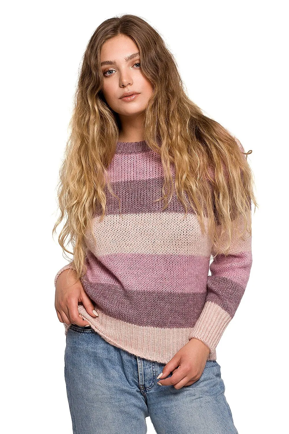 Opulent Colour-Block Knit Sweater