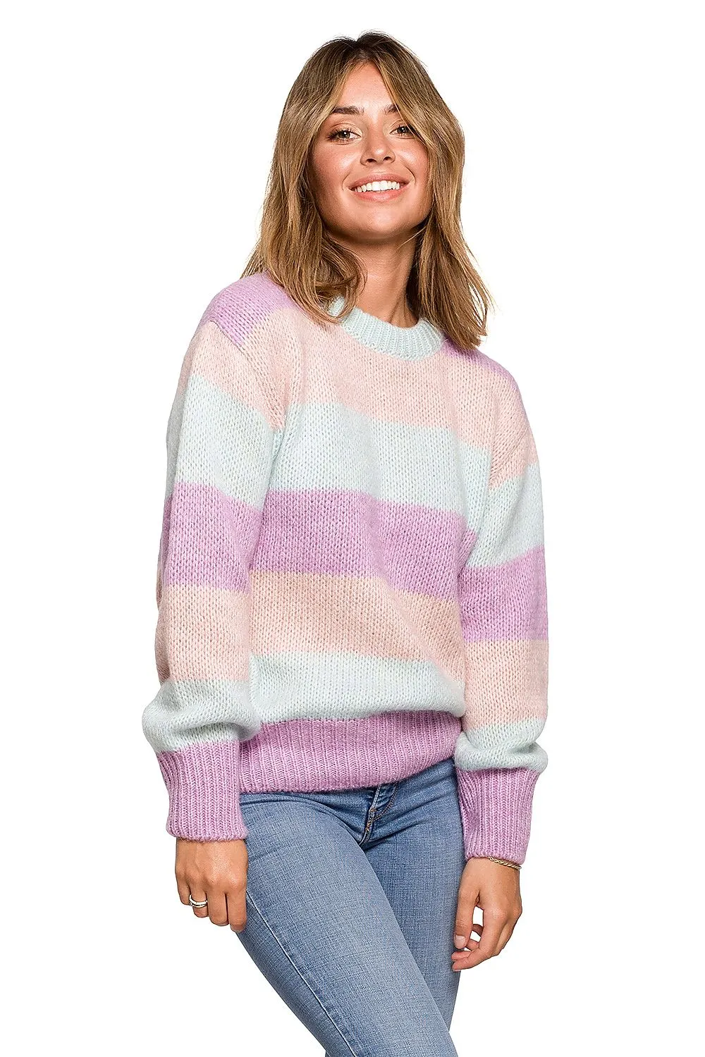 Opulent Colour-Block Knit Sweater