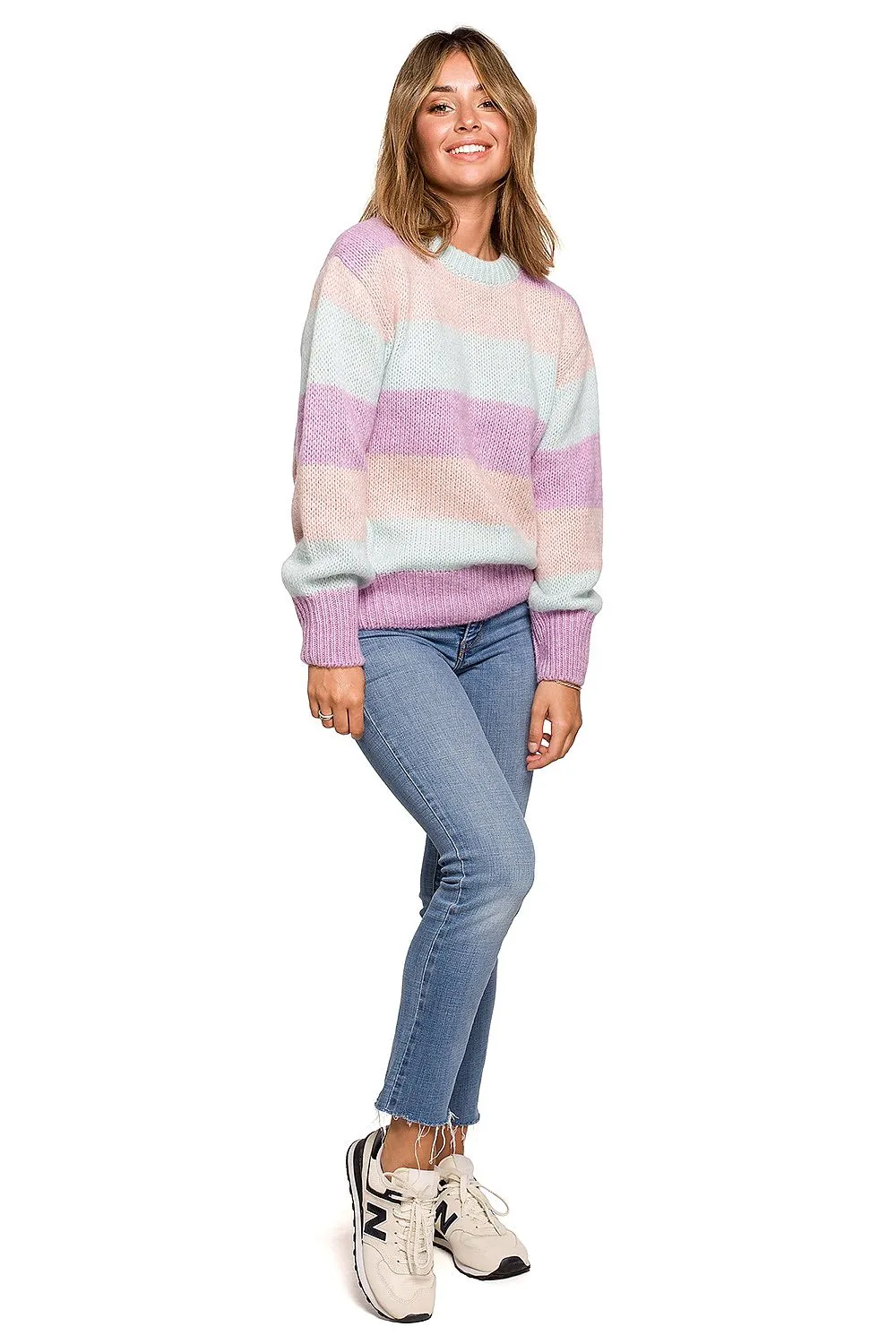 Opulent Colour-Block Knit Sweater