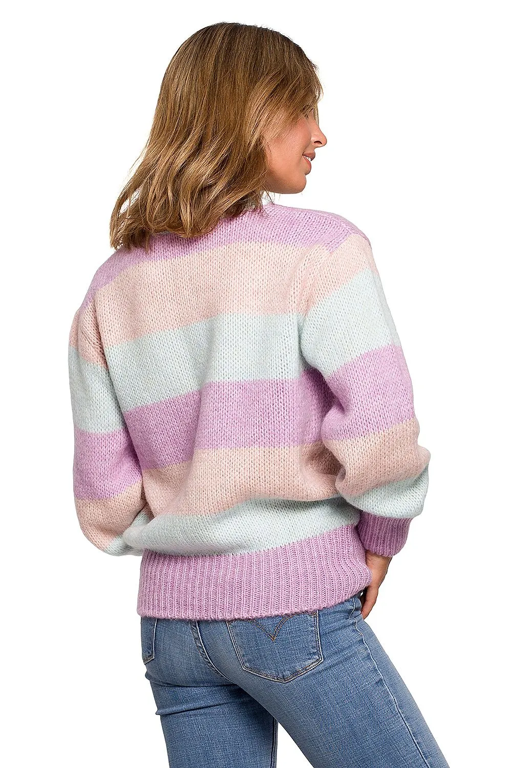 Opulent Colour-Block Knit Sweater