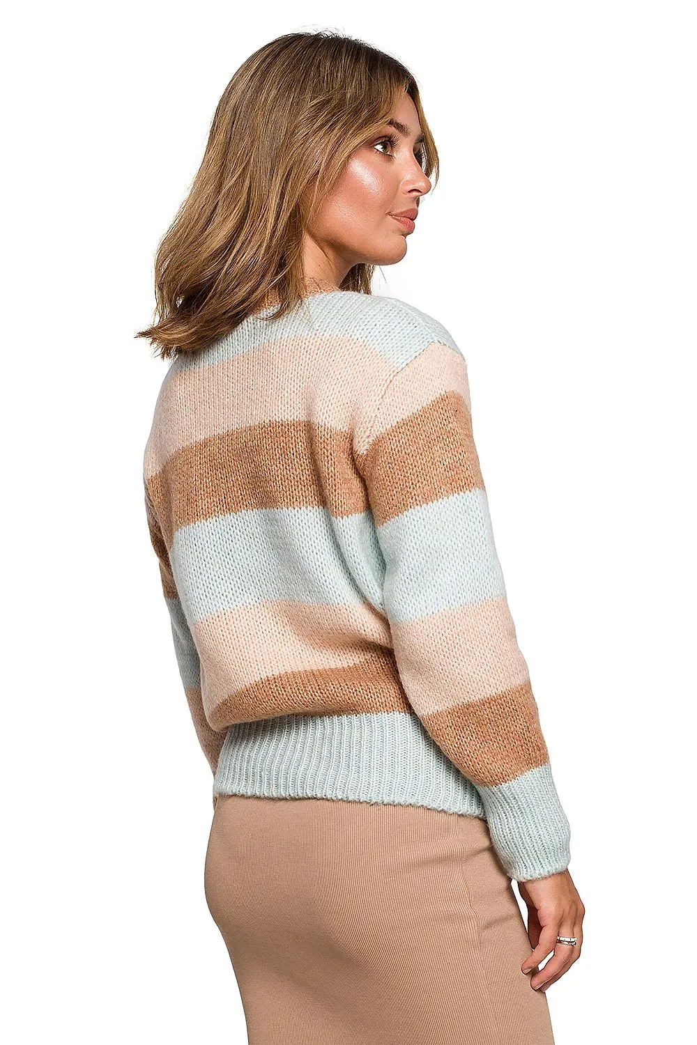 Opulent Colour-Block Knit Sweater