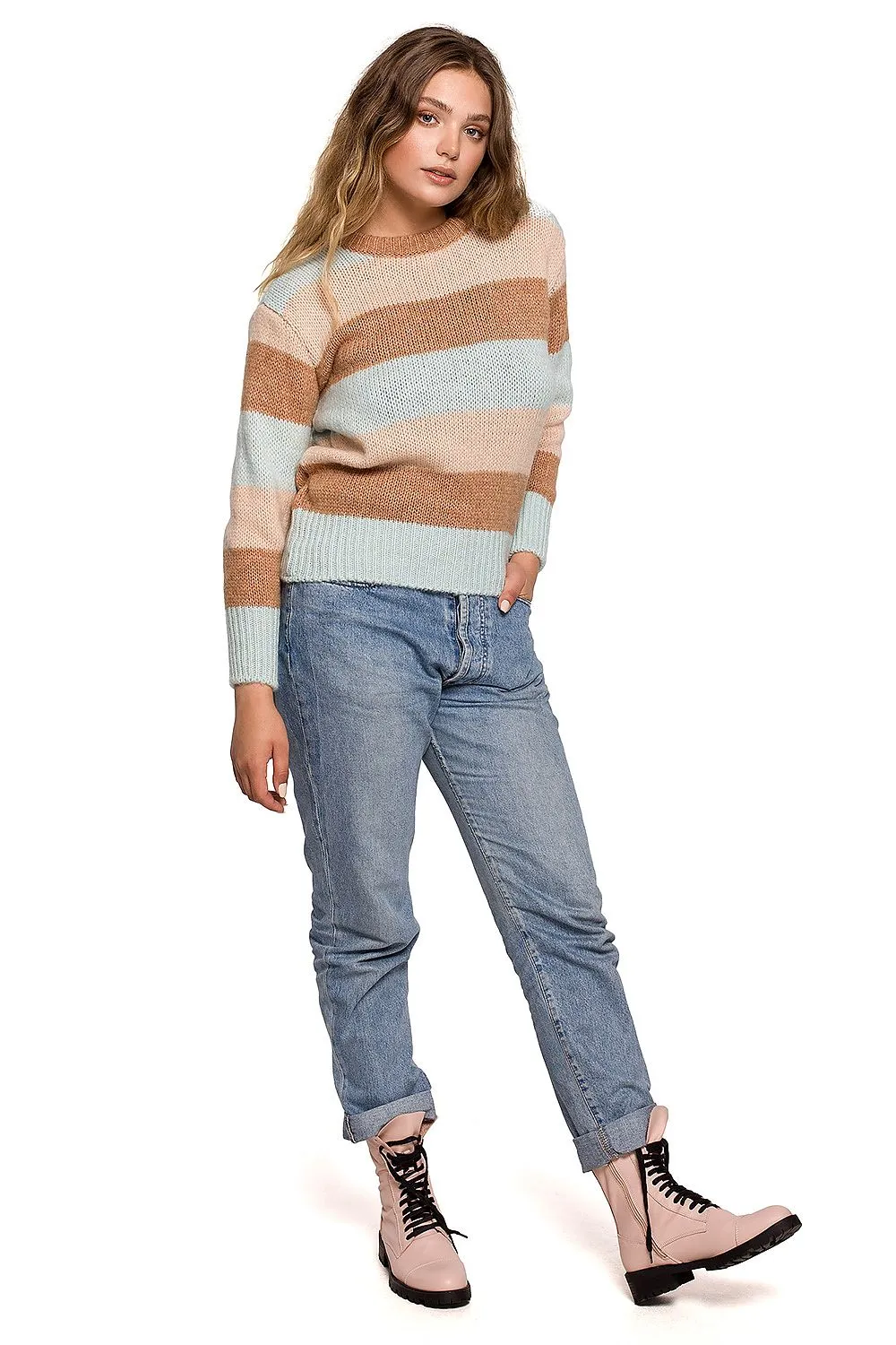 Opulent Colour-Block Knit Sweater