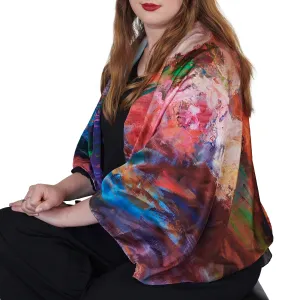 Orange Bouquet, 53-inch Square Italian Silk Scarf
