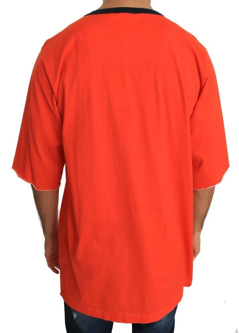 Orange Multicolor Cotton T-Shirt