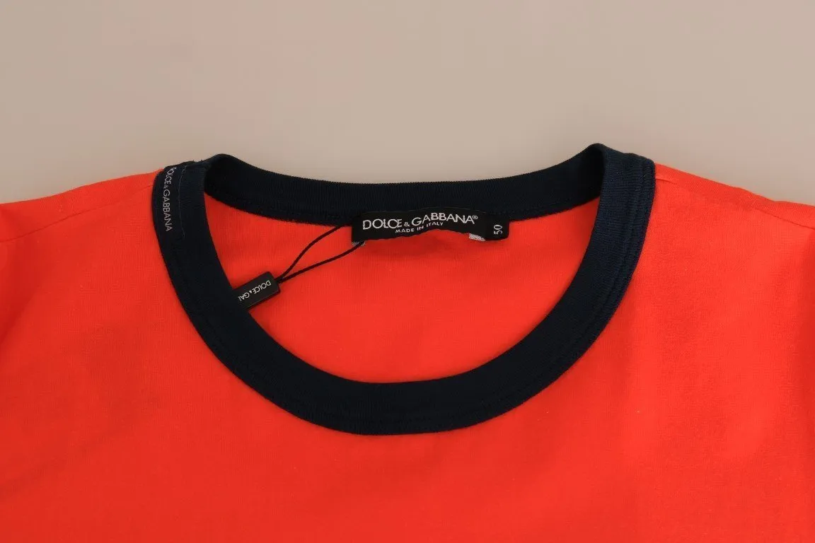 Orange Multicolor Cotton T-Shirt