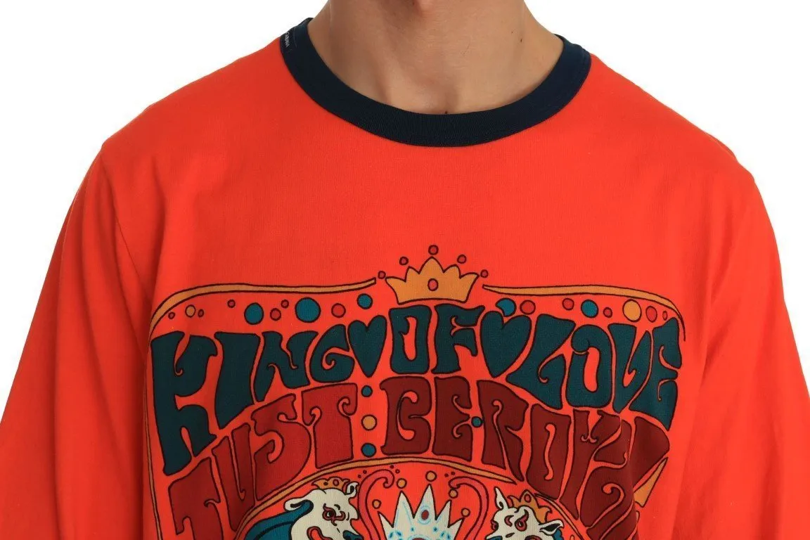 Orange Multicolor Cotton T-Shirt