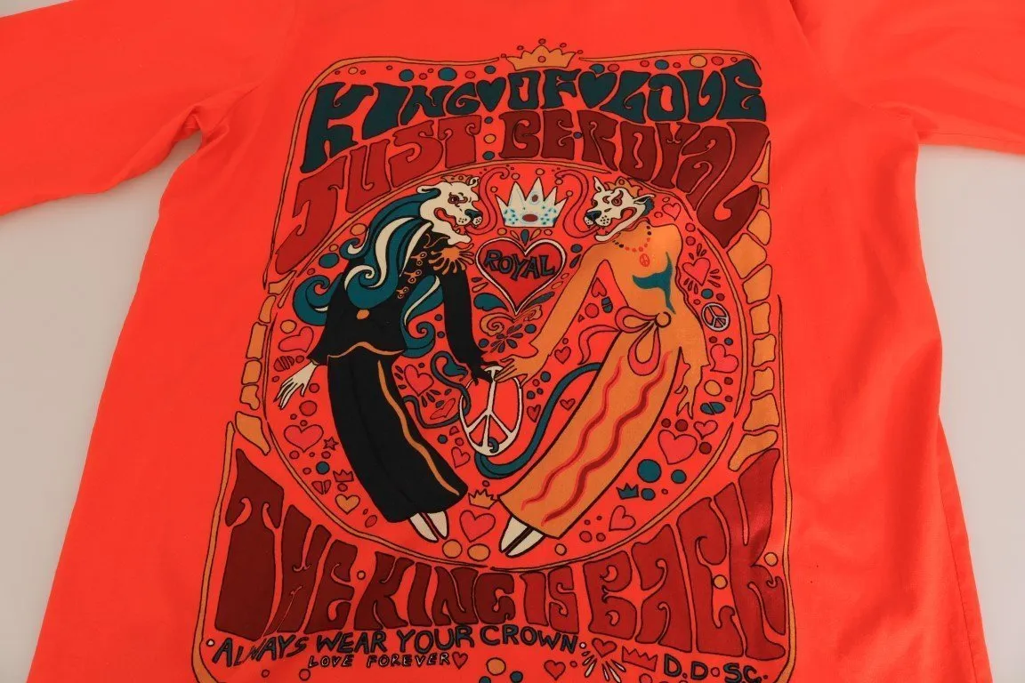Orange Multicolor Cotton T-Shirt