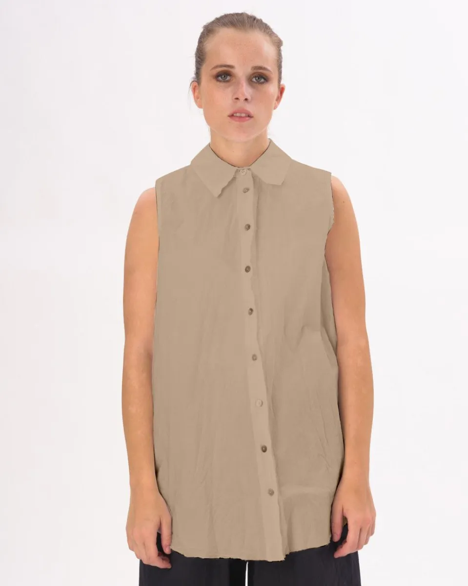 Organic Cotton Crinkled Sleeveless Tank