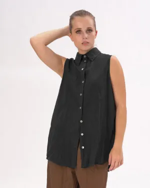 Organic Cotton Crinkled Sleeveless Tank