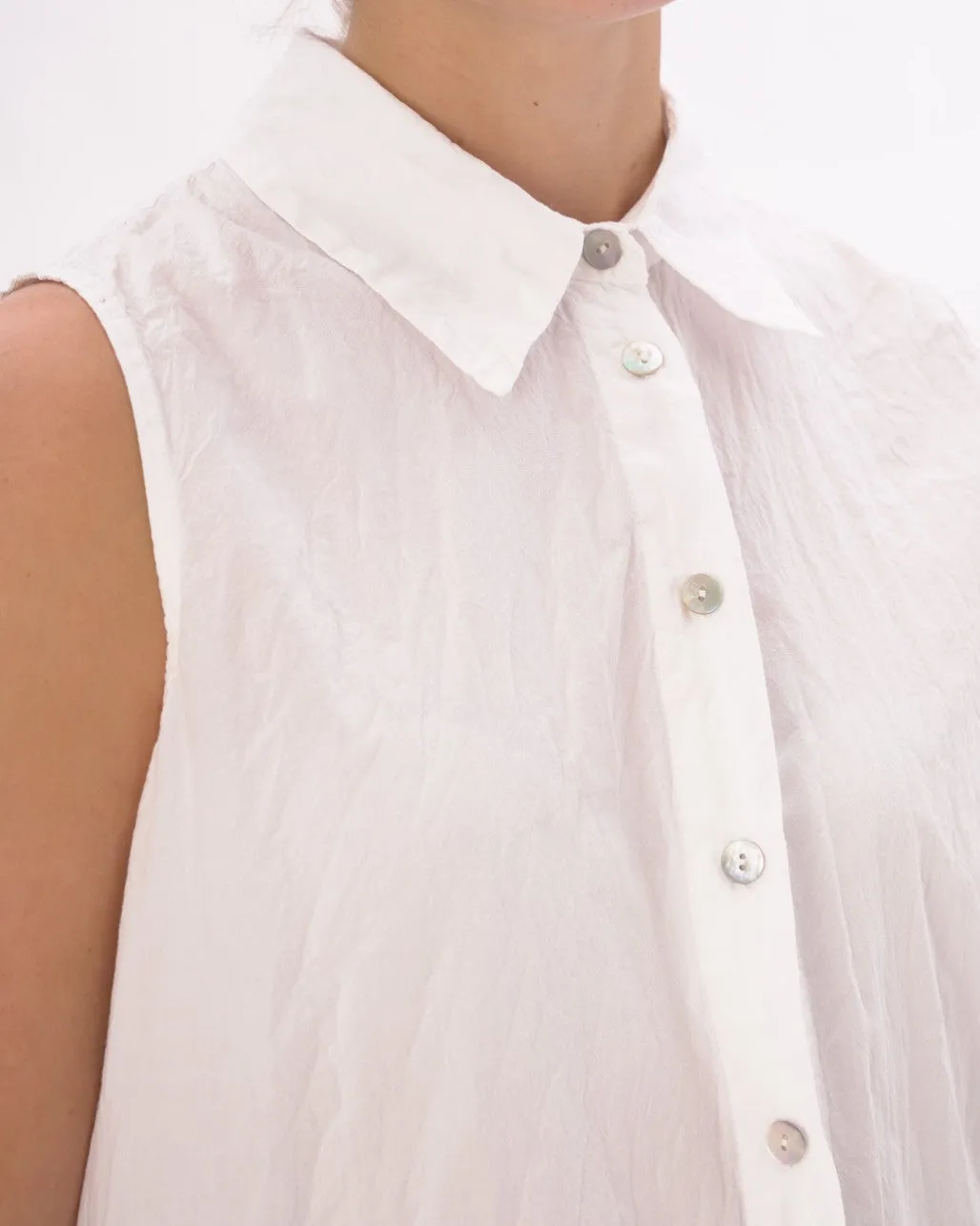 Organic Cotton Crinkled Sleeveless Tank