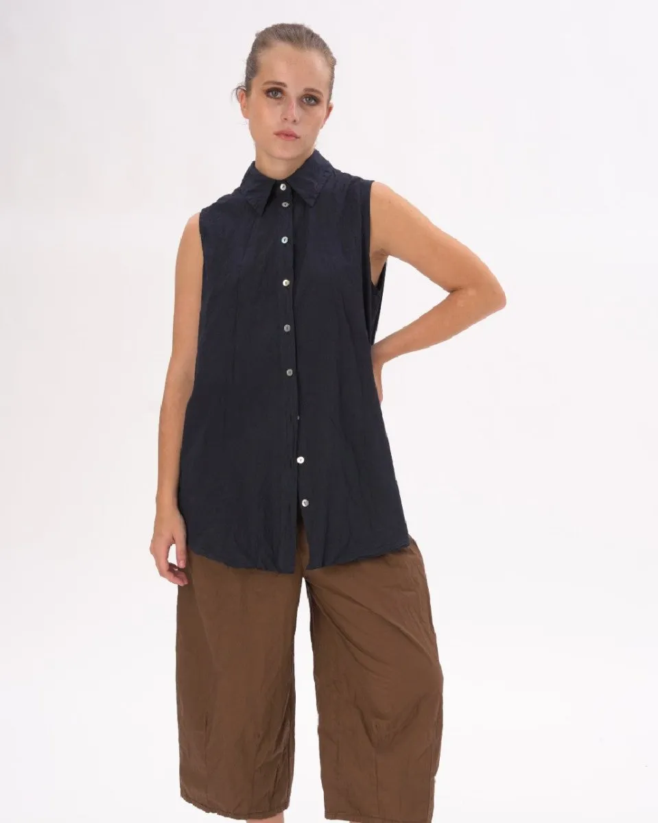 Organic Cotton Crinkled Sleeveless Tank