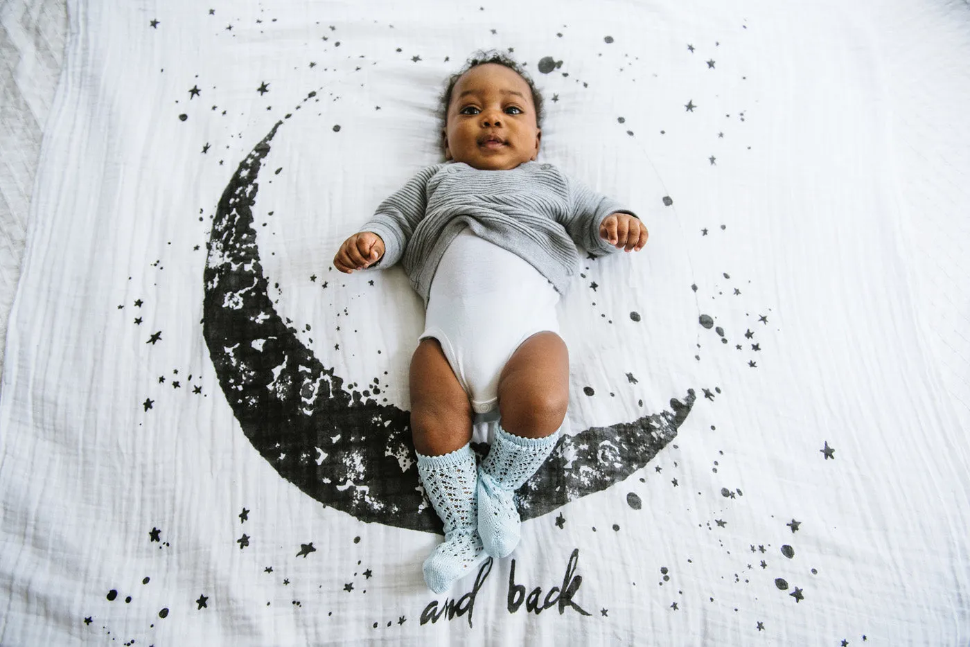 Organic Cotton Swaddle Tapestry - Moon and Back