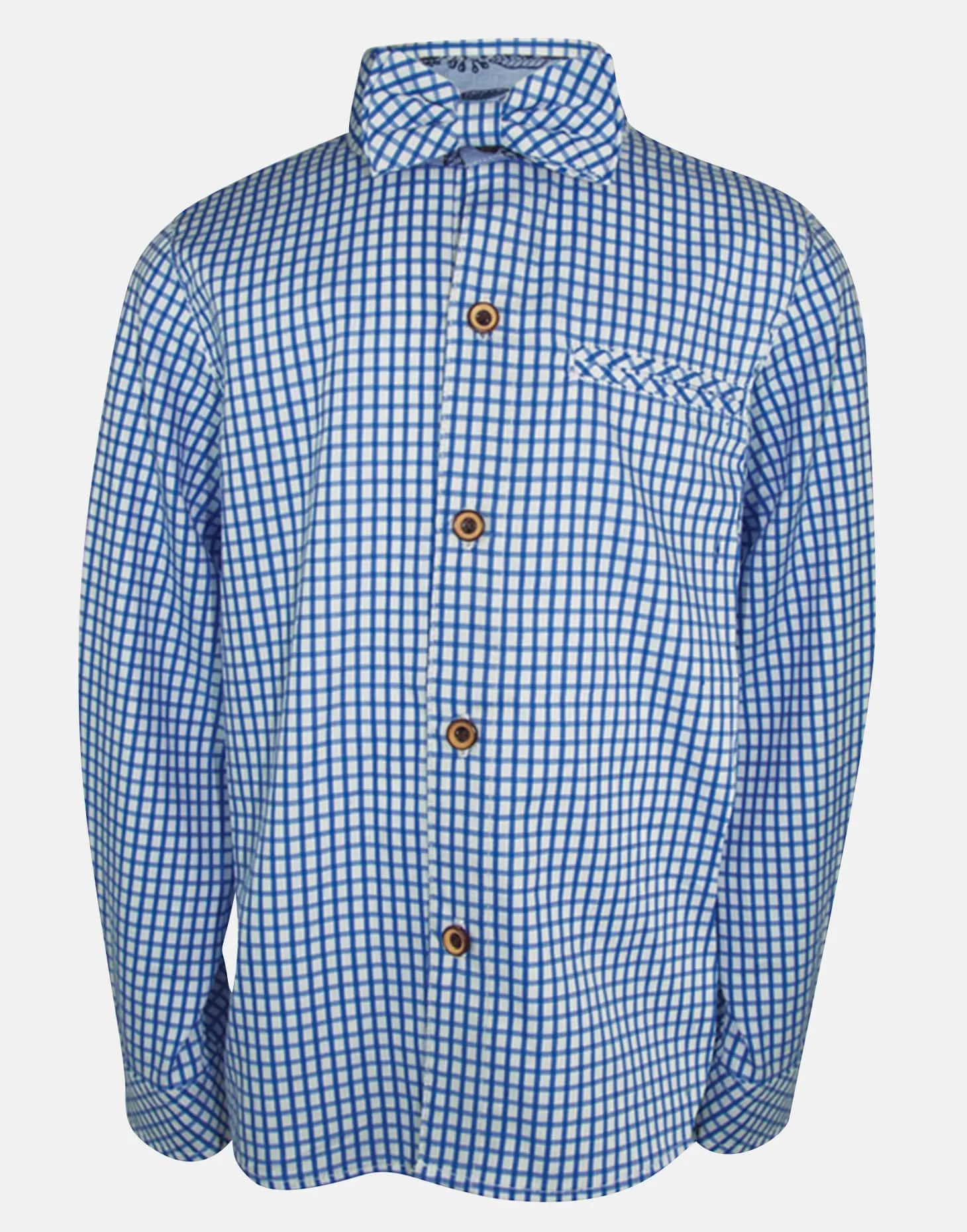 Otto: Sky blue check shirt & bowtie