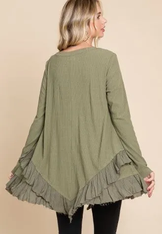 Oversized Frayed Top 2 Colors