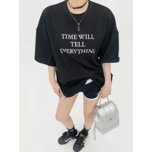 Oversized Graphic Turtleneck Top