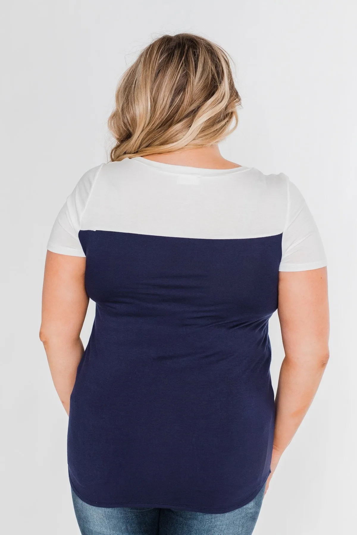 Part Of Your World Sequin Top- Teal Green & Navy