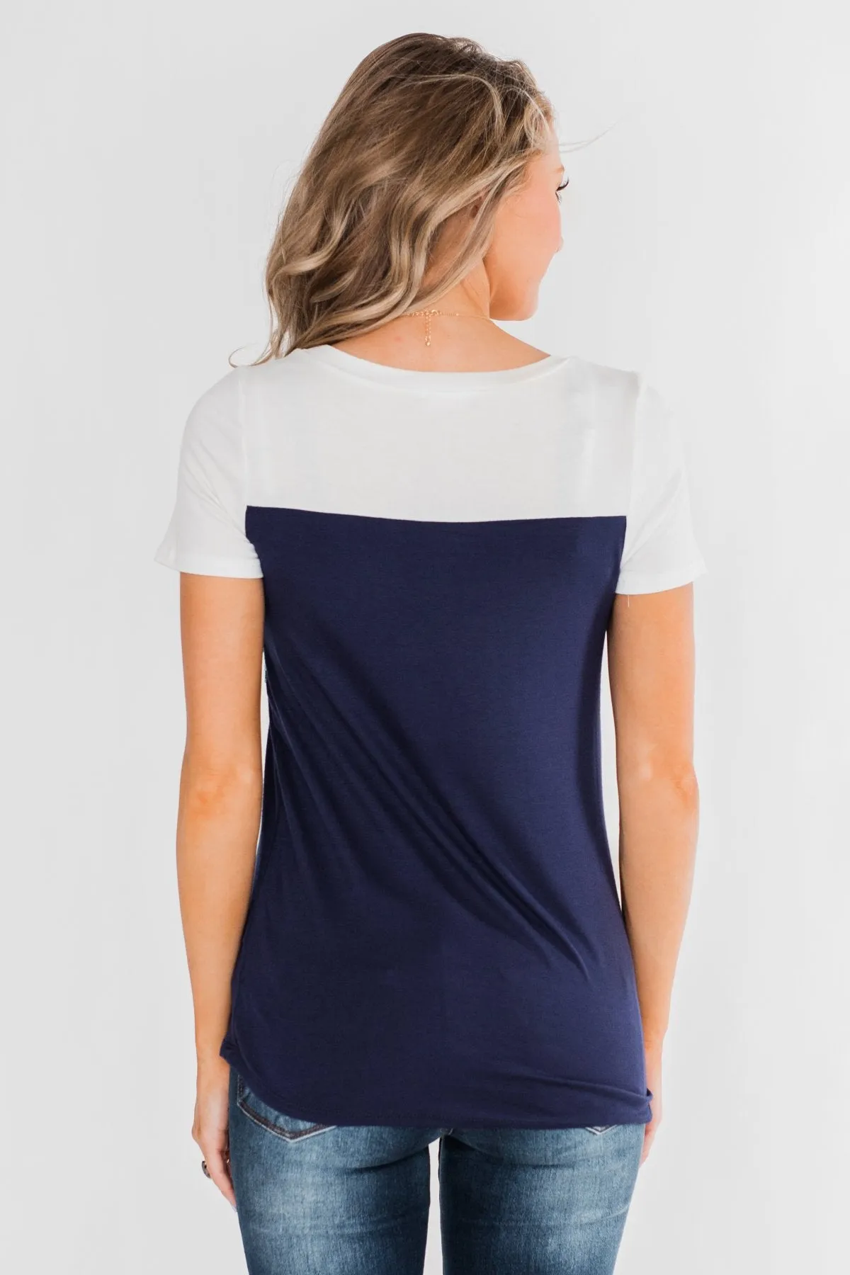 Part Of Your World Sequin Top- Teal Green & Navy