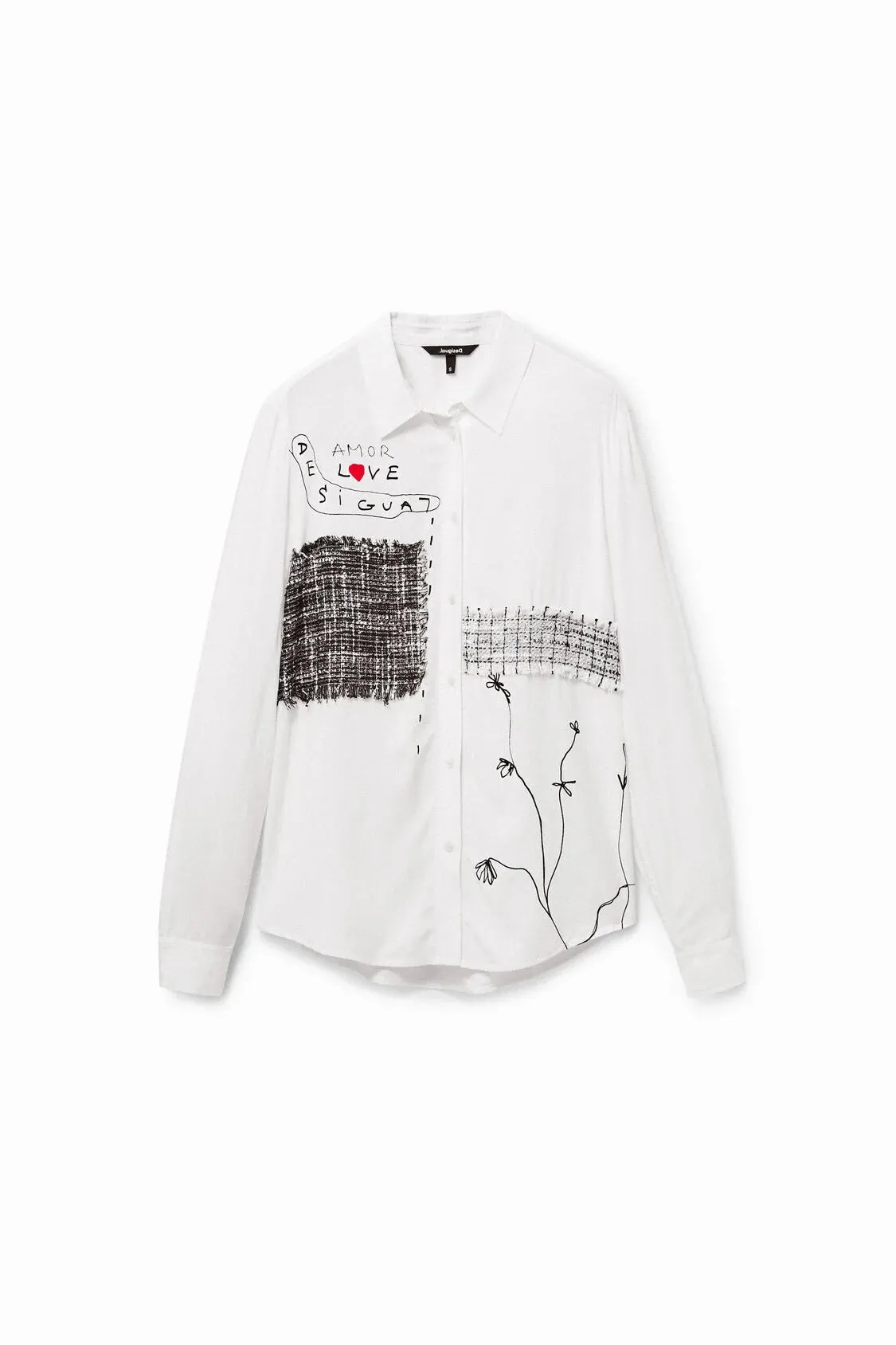 Patchwork and flower shirt- Women
