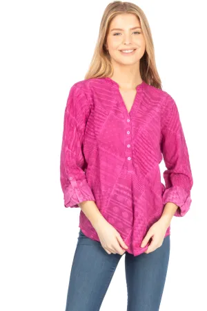 Patchwork Textured Tunic with Vintage Wash