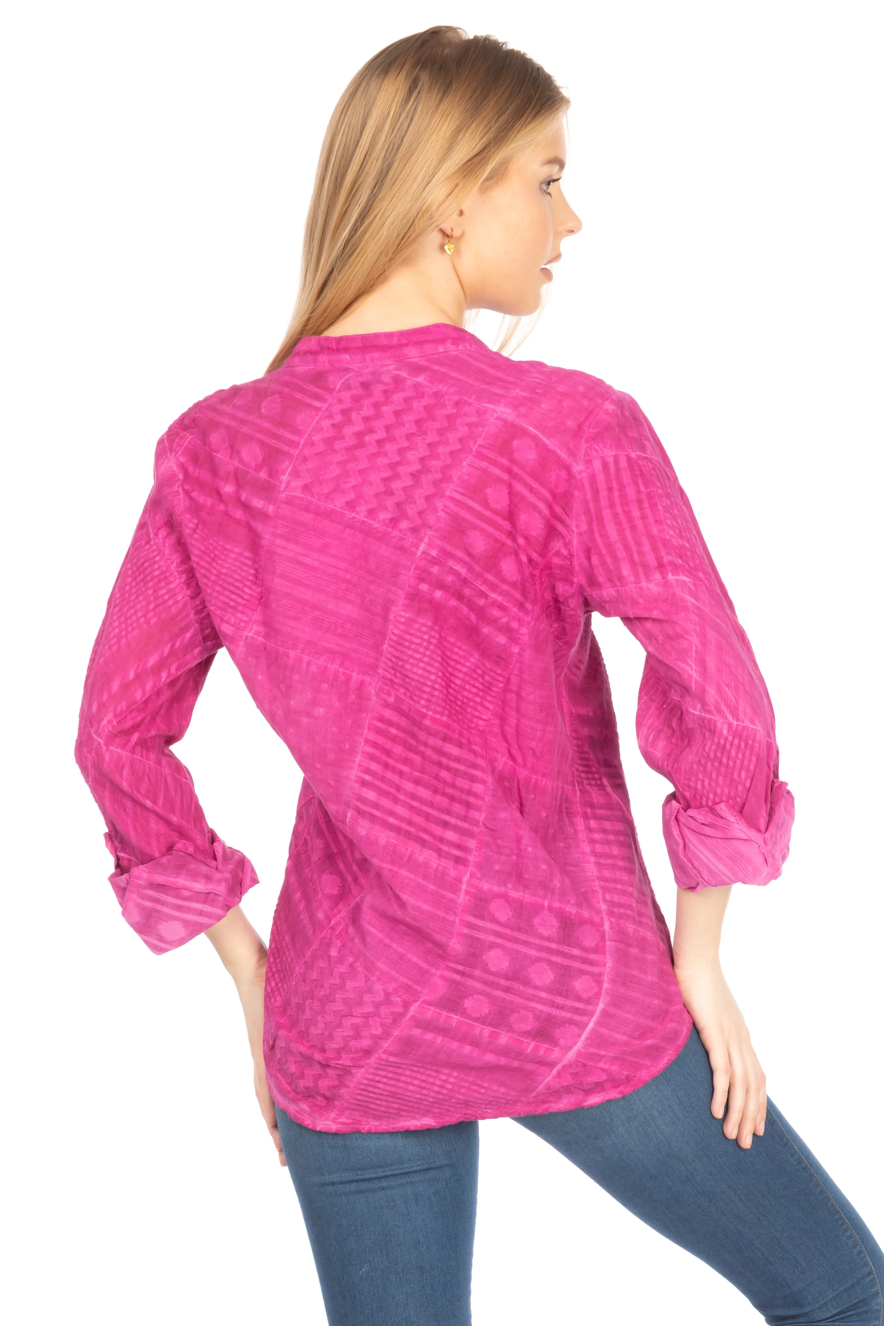 Patchwork Textured Tunic with Vintage Wash