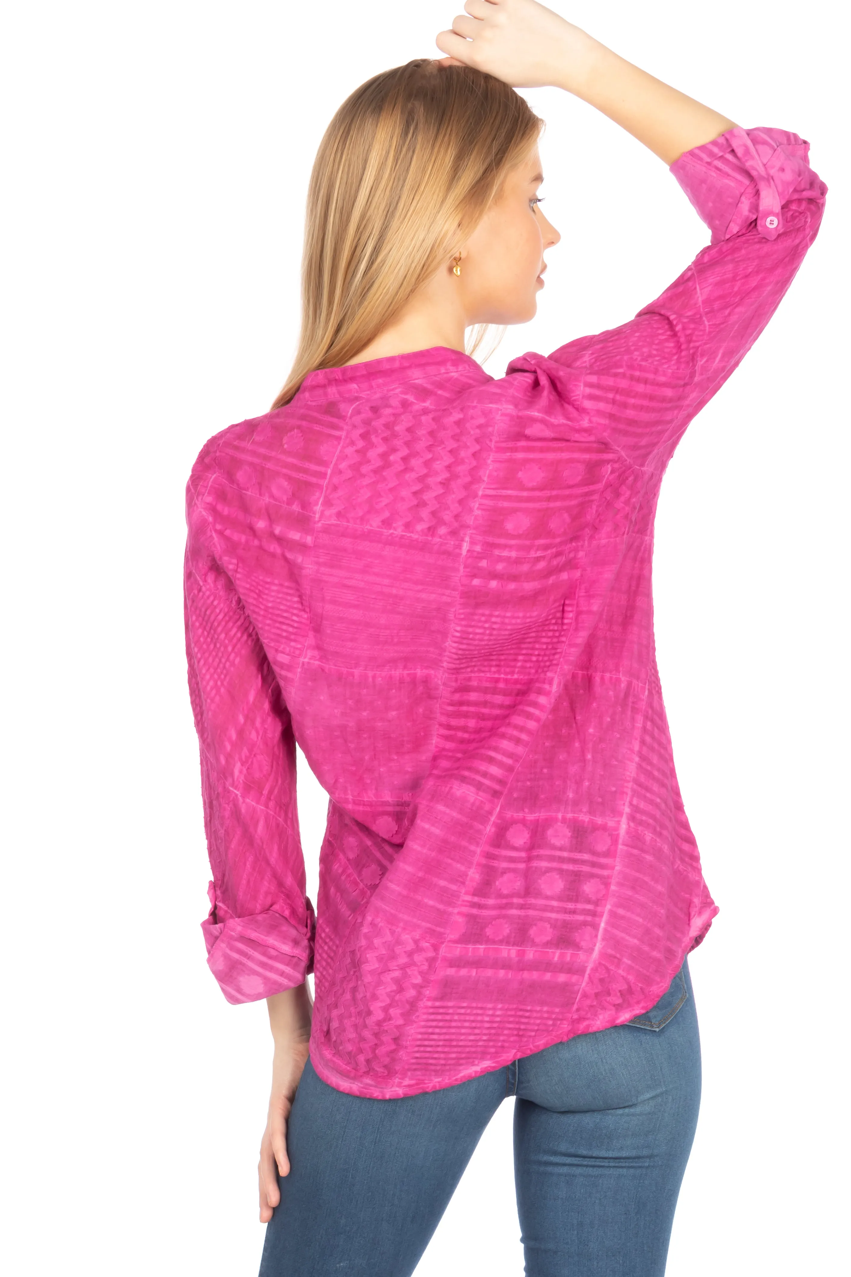 Patchwork Textured Tunic with Vintage Wash
