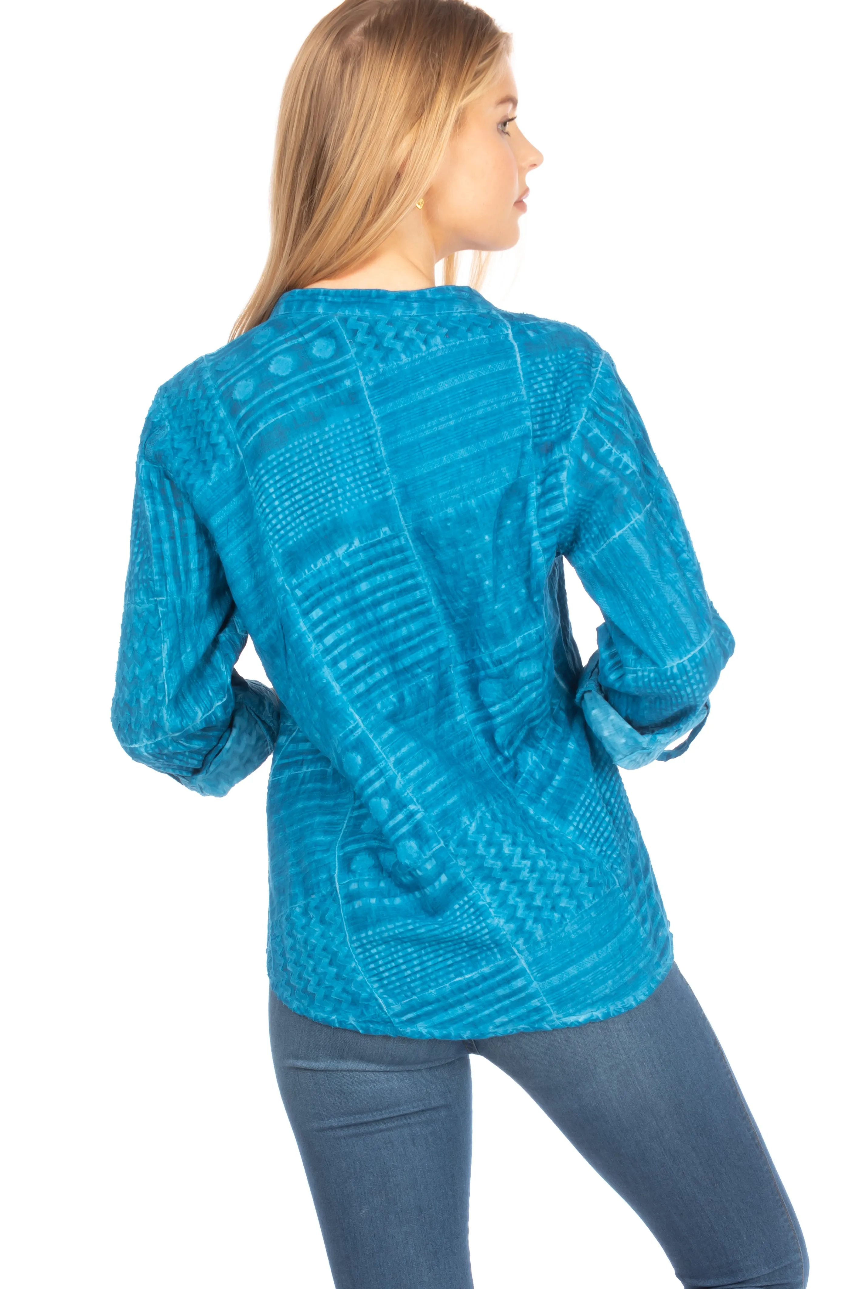 Patchwork Textured Tunic with Vintage Wash