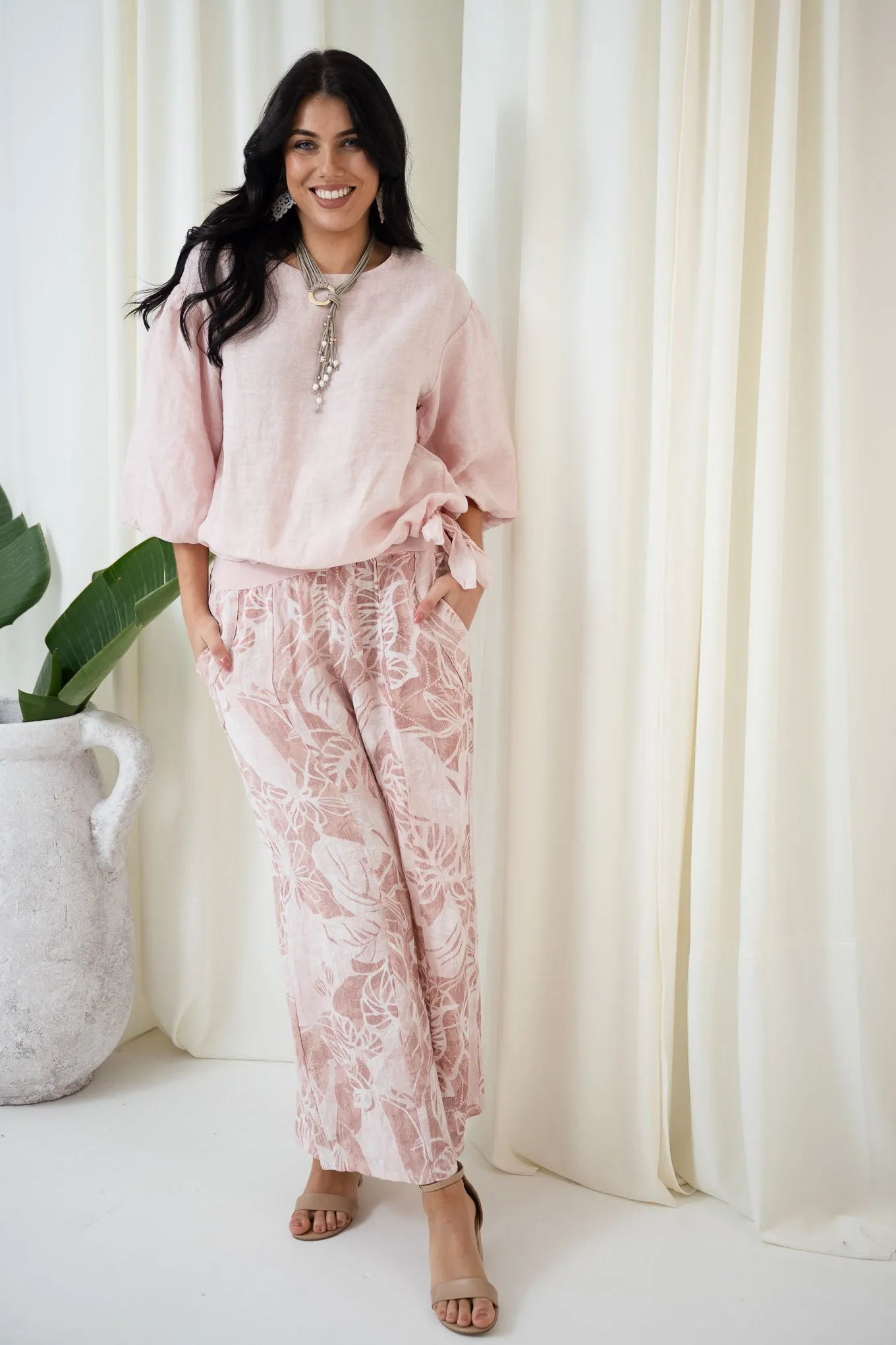 Patrice Puff Sleeve Top | Pink