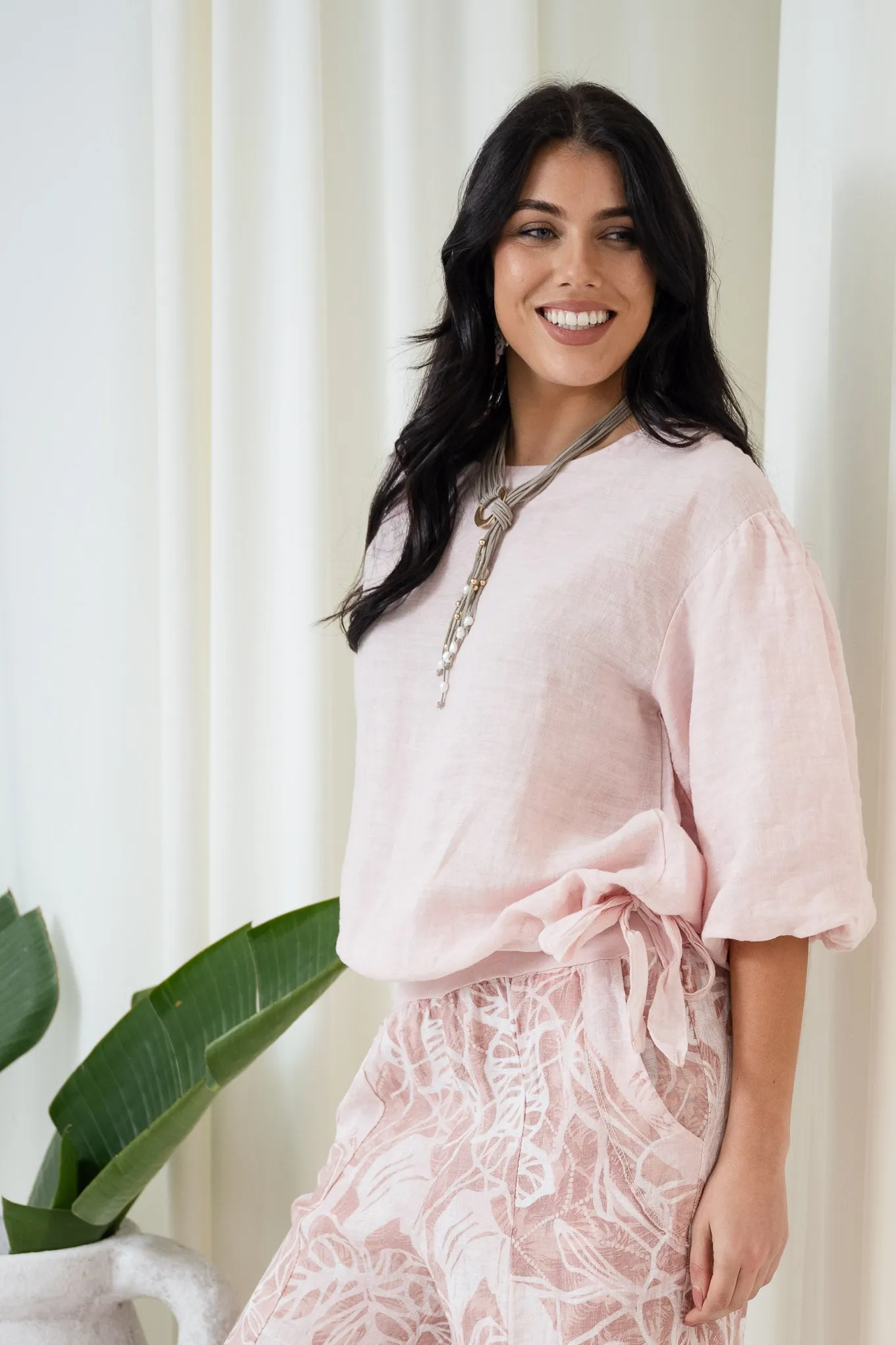 Patrice Puff Sleeve Top | Pink