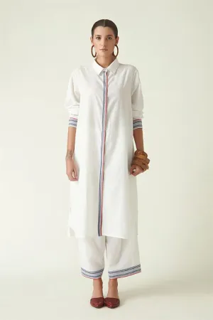 Payal Pratap   I   Bridle Path Vinson Collared Tunic Cotton Handloom Ecru Transition Edit 4SB-41