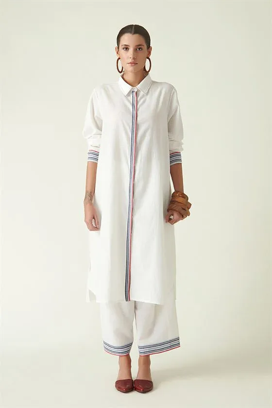 Payal Pratap   I   Bridle Path Vinson Collared Tunic Cotton Handloom Ecru Transition Edit 4SB-41