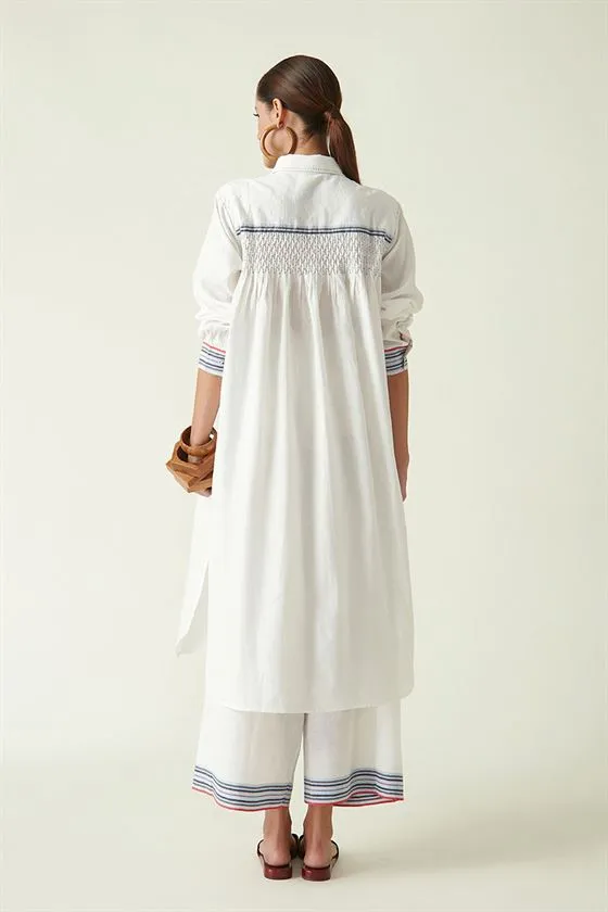 Payal Pratap   I   Bridle Path Vinson Collared Tunic Cotton Handloom Ecru Transition Edit 4SB-41