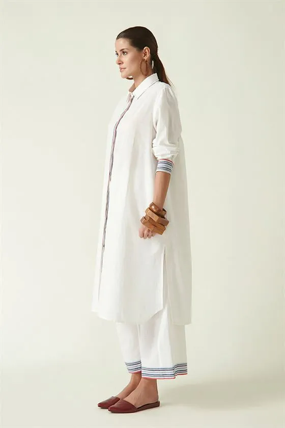 Payal Pratap   I   Bridle Path Vinson Collared Tunic Cotton Handloom Ecru Transition Edit 4SB-41