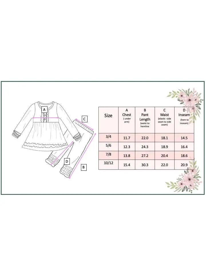 Peach Floral Ruffle Bottom Set