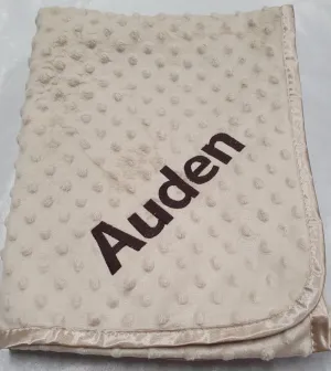 Personalised Beige "Dimple Embossed" Baby Wrap/Blanket