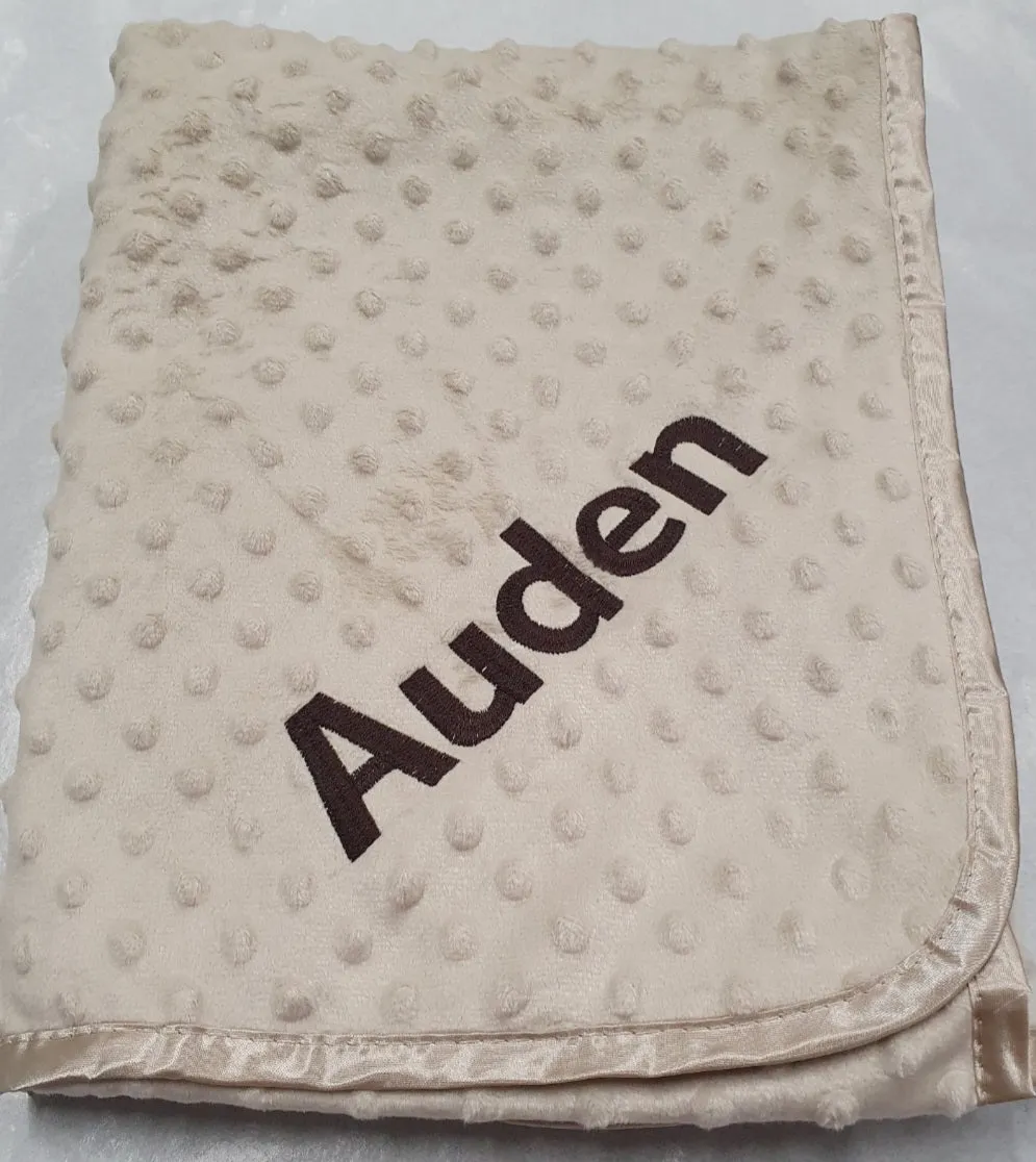Personalised Beige "Dimple Embossed" Baby Wrap/Blanket