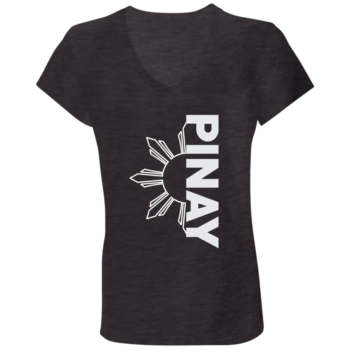 Pinay in Vertical Half Sun Ladies' Jersey V-Neck T-Shirt