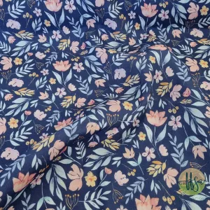 Pink, Blue & Mustard Navy-100% Linen
