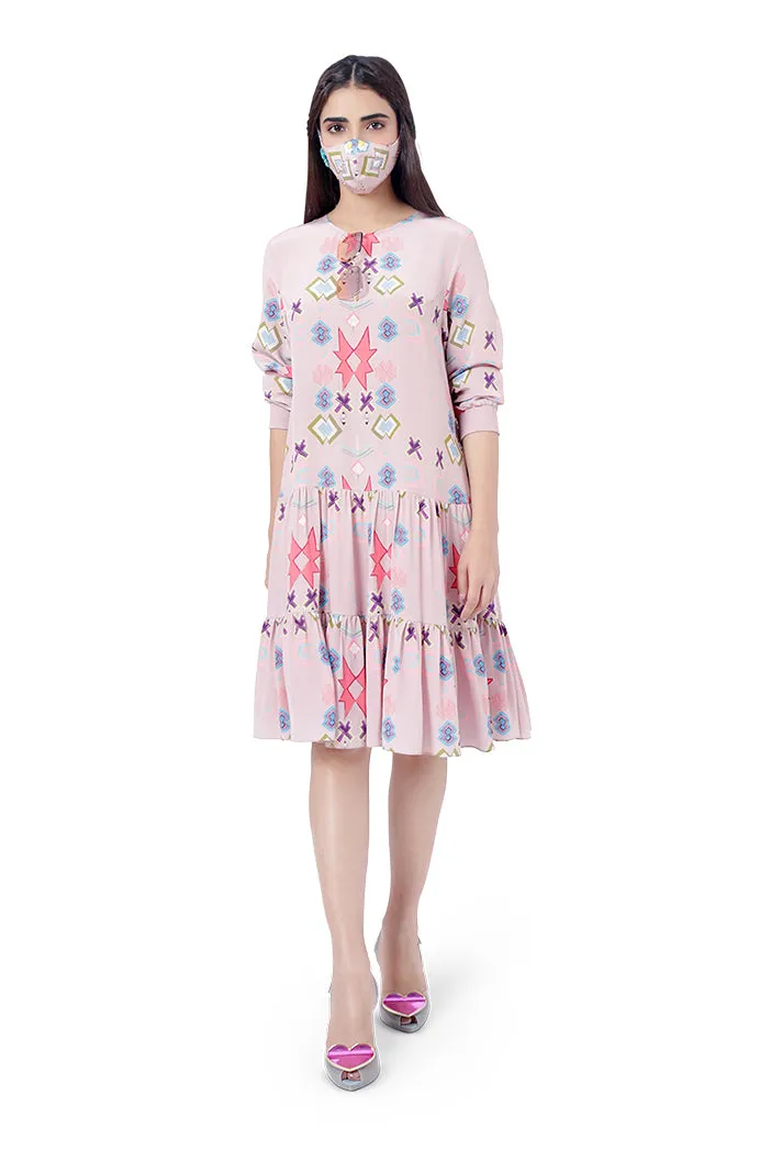 Pink Frill Tunic Dress