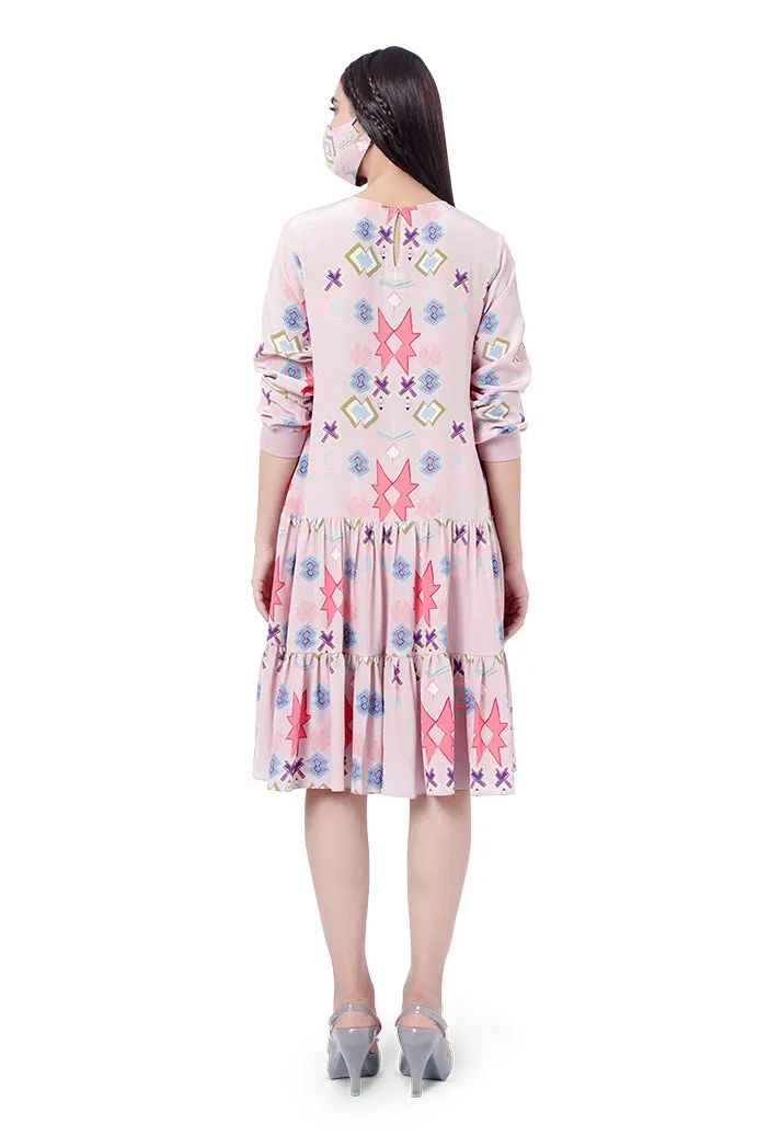 Pink Frill Tunic Dress