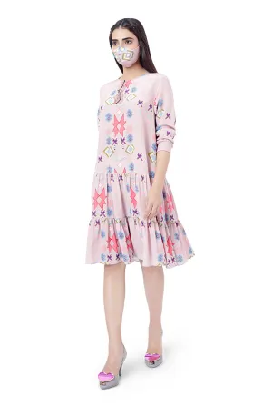 Pink Frill Tunic Dress