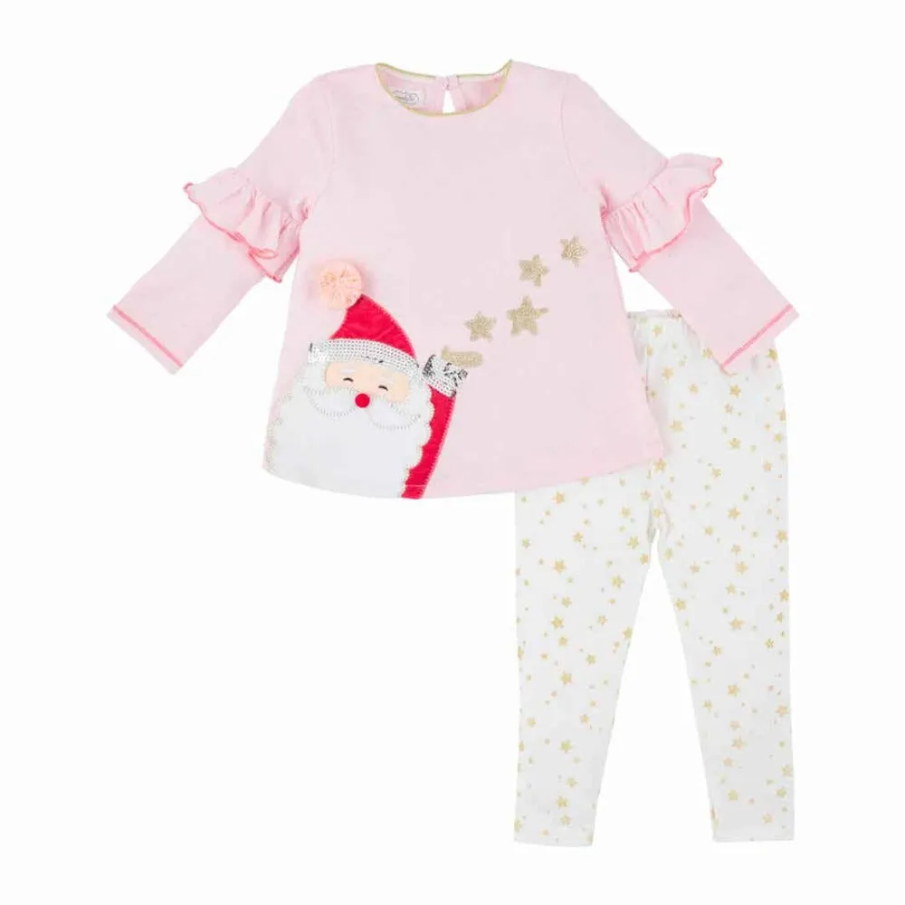 Pink Santa Star Tunic & Legging Set