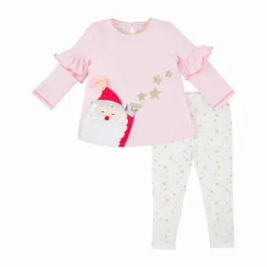 Pink Santa Star Tunic & Legging Set