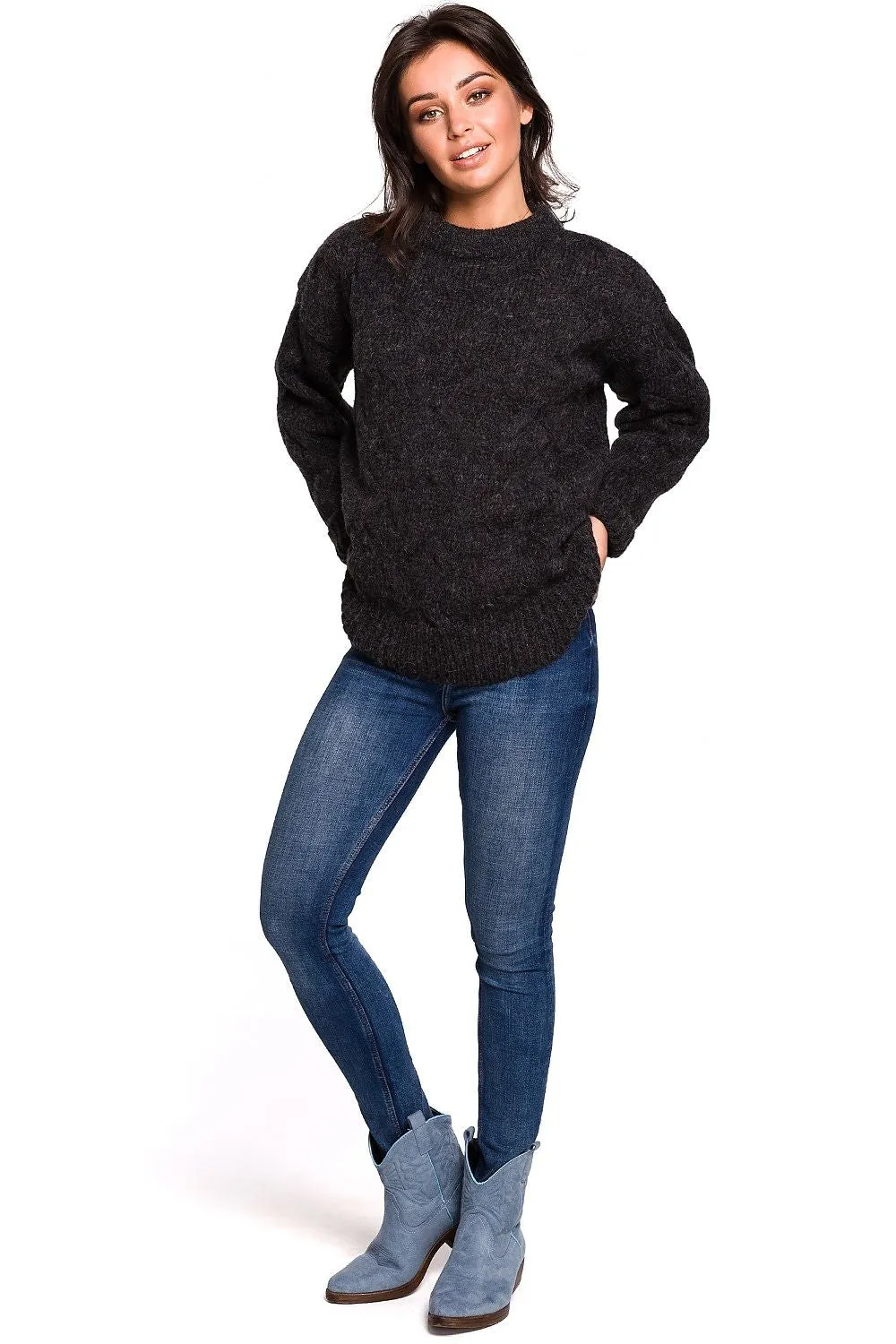 Plaid Over-the-Shoulder Luxury Sweater